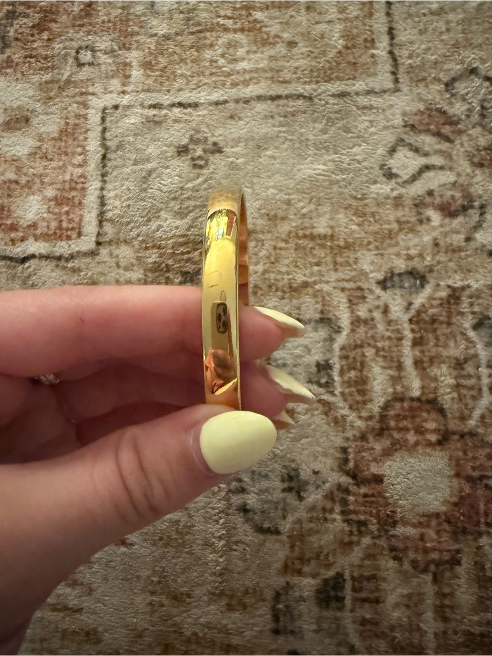 Gold Tone Classic Hinged Bangle Bracelet